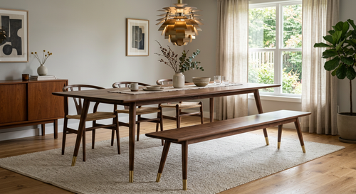 Black Walnut Mid-Century Splayed Leg Table